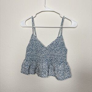 NWT billabong Floral Blue Spaghetti Strap Tank